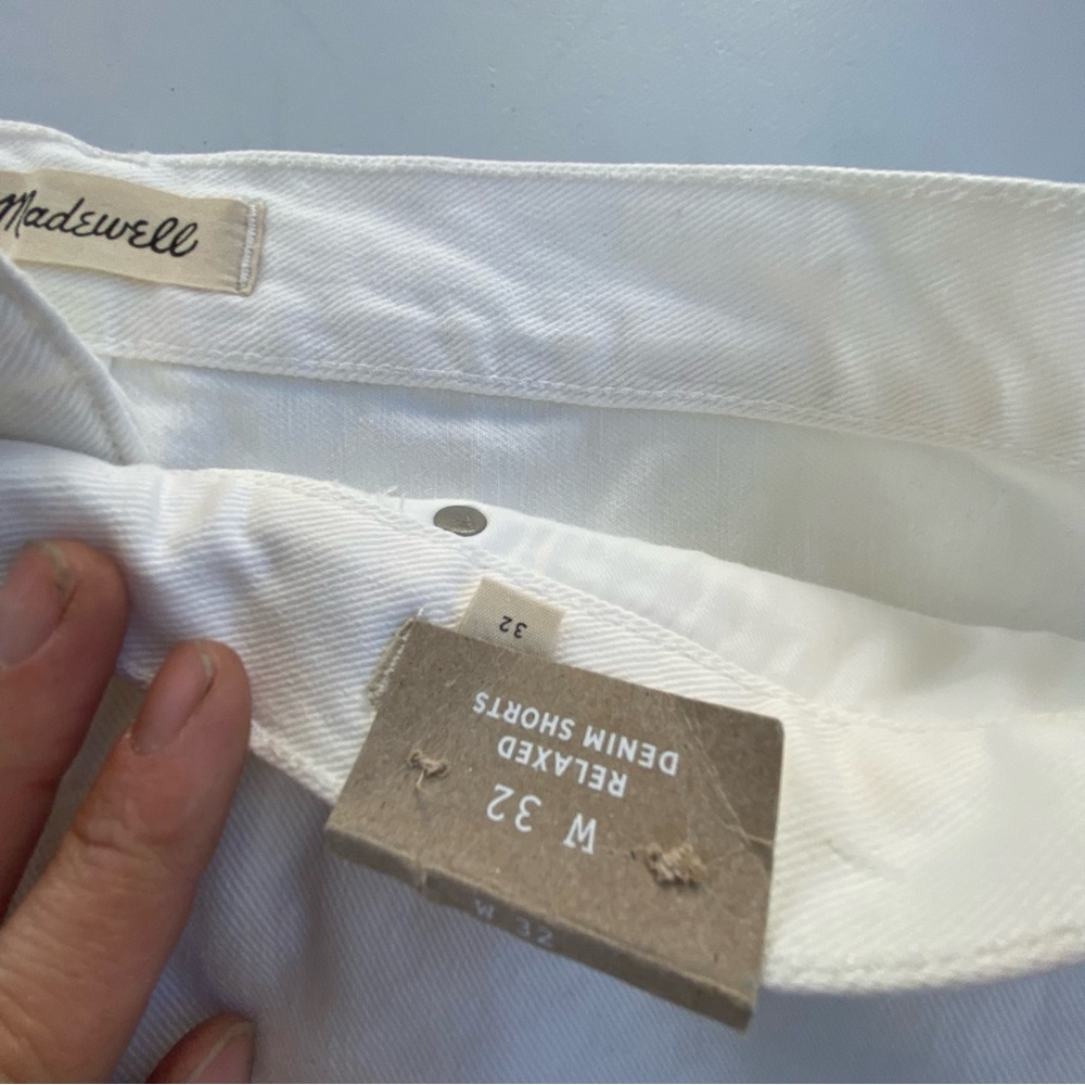 Madewell Relaxed Denim Shorts off white size 32 14 - Picture 3 of 10